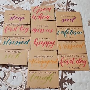 Open When Letters: College Student Gift, Personalized 12 Card Pack